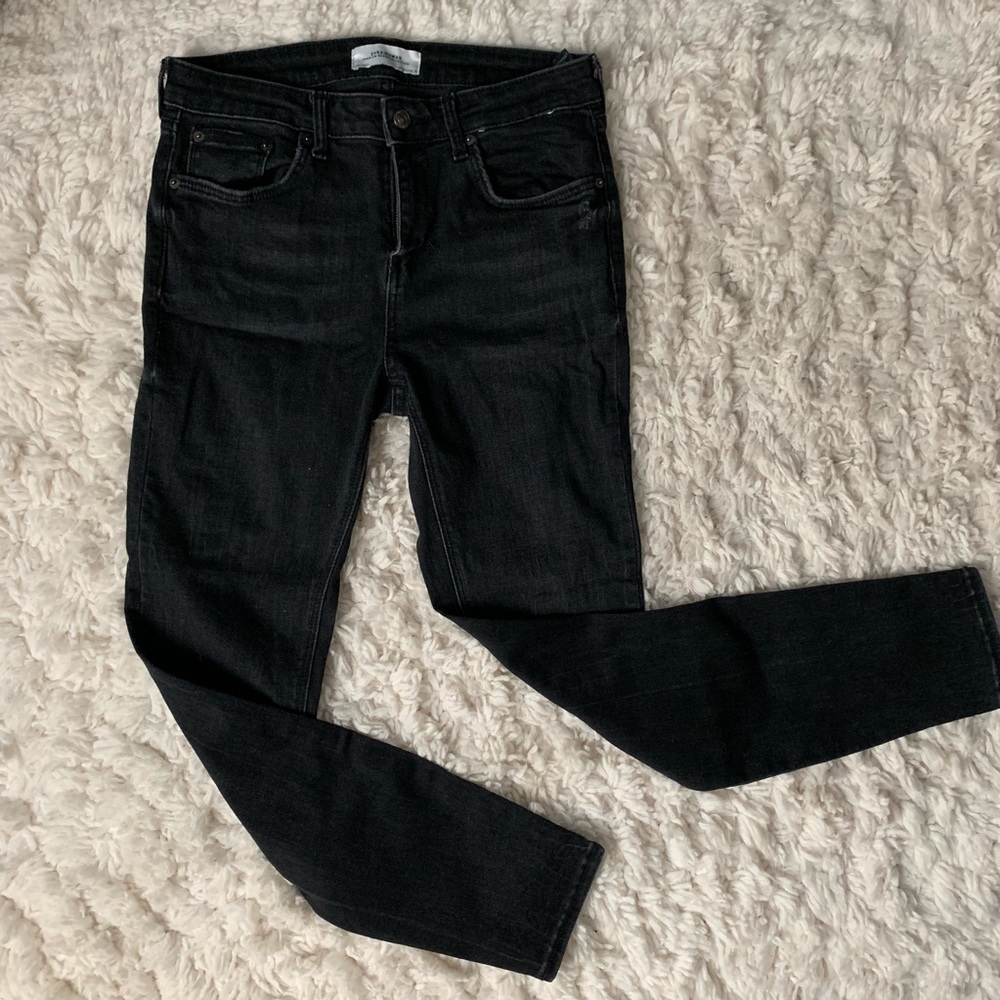 Zara black distressed jeans